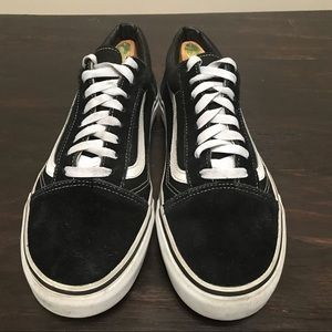 VANS 721278 Black White Suede Canvas Sneakers
